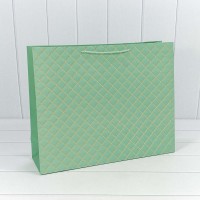 Пакет подарочный "Ромб" Зелёный 50*40*15 210г 1/20 1/80 Арт: 000391TA/10