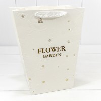 Пакет подарочный "Ваза для цветов" 25*30*16 260г "Flower Garden" Белый 1/10 1/200 Арт: 000233K/4
