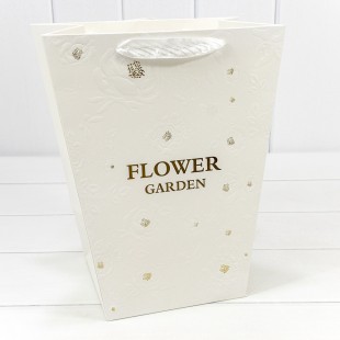 Пакет подарочный "Ваза для цветов" 25*30*16 260г "Flower Garden" Белый 1/10 1/200 Арт: 000233K/4