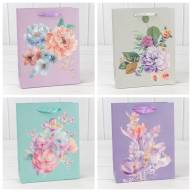 Пакет подарочный с блёстками "Цветы акварель" (микс) 18*23*10 210г 1/20 1/360 Арт: 000197E - Пакет подарочный с блёстками "Цветы акварель" (микс) 18*23*10 210г 1/20 1/360 Арт: 000197E