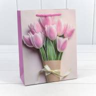 Пакет подарочный с блёстками "Тюльпаны" (микс 311) 18*23*10 210г 1/20 1/360 Арт: 000311E - Пакет подарочный с блёстками "Тюльпаны" (микс 311) 18*23*10 210г 1/20 1/360 Арт: 000311E