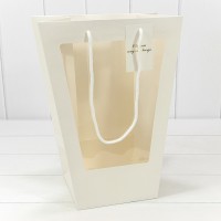 Пакет подарочный с окошком Белый 17*28*37 210г 1/10 1/240 Арт: 000207Q/07