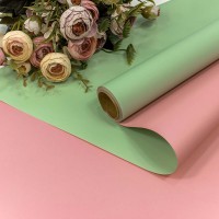 Плёнка 0,58*10м матовая двухсторонняя 65мкм Бледно-зелёный/Розовый 1/30 Арт: 1604/2253