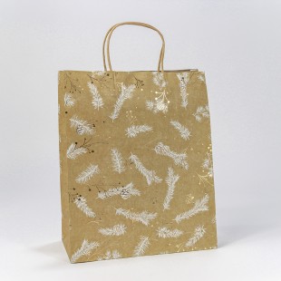 Пакет подарочный Крафт с тиснением "Новый год" (микс 438) 26*32*13 140г 1/20 1/360 Арт: 300438C