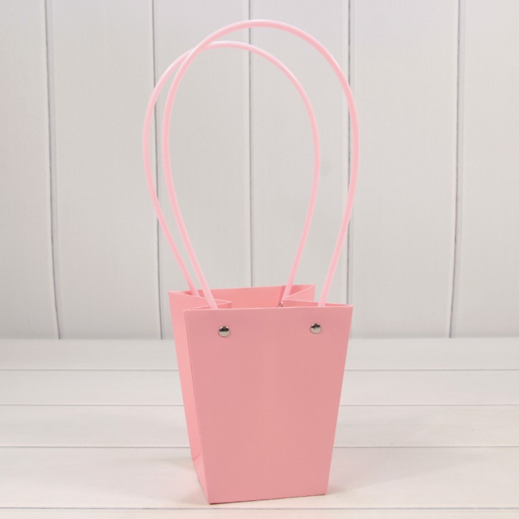 Пакет подарочный "Ваза для цветов" 15,5*13*9,5 Тёмно-розовый 1/10 1/150 Арт: 000170G/182