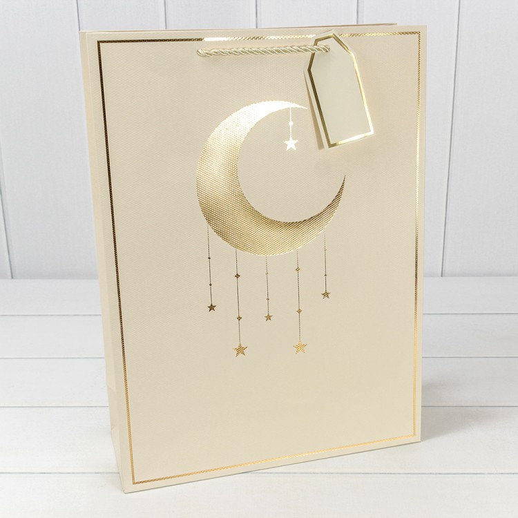 Пакет подарочный с тиснением "Полумесяц" (291) 31*42*12 210г Бежевый 1/20 1/80 Арт: 000291A/5