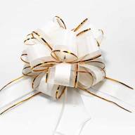 Бант-шар 5 см &quot;С оргазной и золотой полосой&quot; 1/50 1/1000 Арт: 000535-5 - Бант-шар 5 см "С оргазной и золотой полосой" 1/50 1/1000 Арт: 000535-5