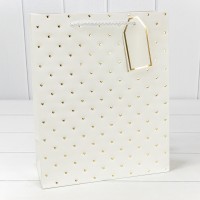 Пакет подарочный с тиснением "Сердечки" (548) 26*32*12 210г Белый 1/20 1/240 Арт: 000548C/1