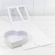 Коробка подарочная 25*26*23 с окошком и бантом "Сердце" Белый 1/24 Арт: 720963/7 - Коробка подарочная 25*26*23 с окошком и бантом "Сердце" Белый 1/24 Арт: 720963/7