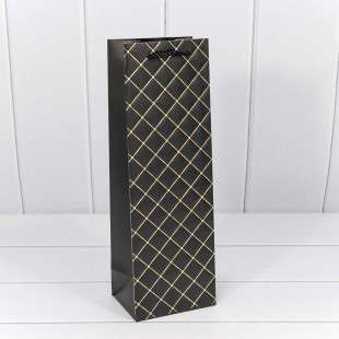 Пакет подарочный "Ромб" Чёрный 12*36*9 210г 1/20 1/120 Арт: 000391M/2