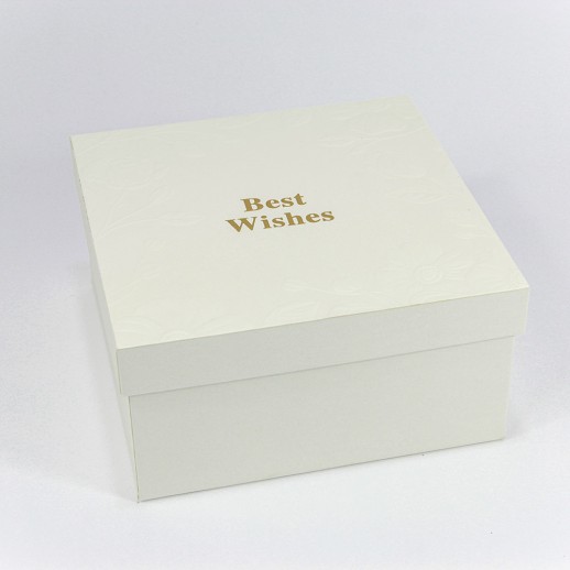 Коробки Квадратные Набор 1/3 19*19*9,5 "Best Wishes" Бежевый 1/36 Арт: 720823/2