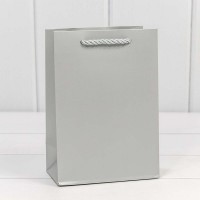 Пакет подарочный "Фактура" Серебряный 14*20*8 210г 1/20 1/480 Арт: 300480G/3