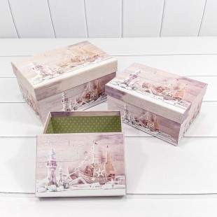 Коробки Прямоугольные Набор 1/3 22*15*11,5 "Морской" 1/18 Арт: 7213367/1762